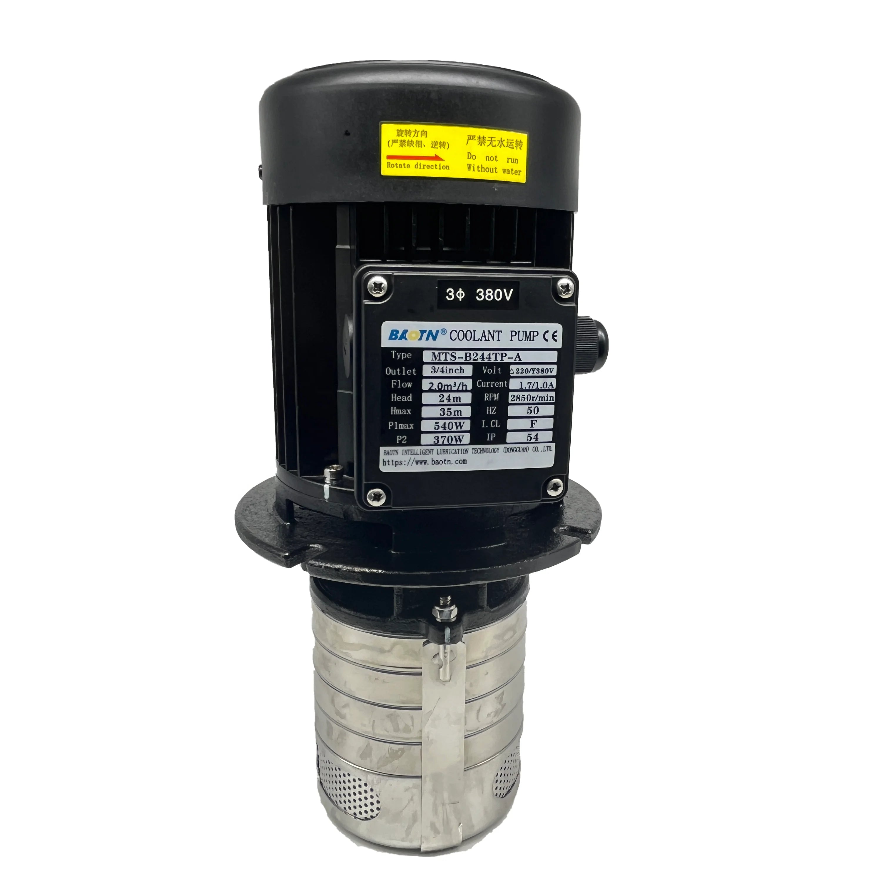 BAOTN Vertical Multistage Centrifugal Pump and Cutting Fluid Black Centrifugal with Electric Water Pump Motor