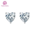 Factory Direct 925 Silver Heart Cut Moissanite Earrings 0.5/1 Carat Gold Plated VVS Certificate for Gift