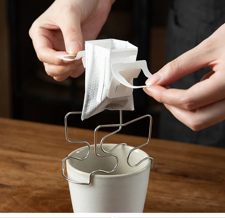 SHIMOYAMA Portable Reusable Outdoor Drip Type Hand Brew Coffee Filter Holder Tea Filters Dripper Hanging Ear Filter Support Rack