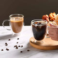 Custom Clear Borosilicate Glass Water Drinking Cup With Handle Wholesale Reusable Double Wall Coffee Tea Glass Cup
