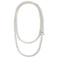 New Fashion Heavy Silver 6mm Brushed Ball 120cm Long Beaded Necklace Women Jewelry Custom Wholesale