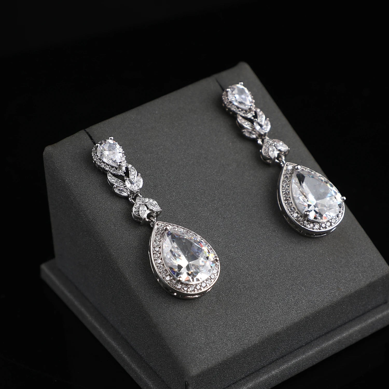 Luxury Zircon Pendant Dangle Earrings for Women-Trendy Tarnish Free Jewelry Wedding/Party/Gift Bridal Charm