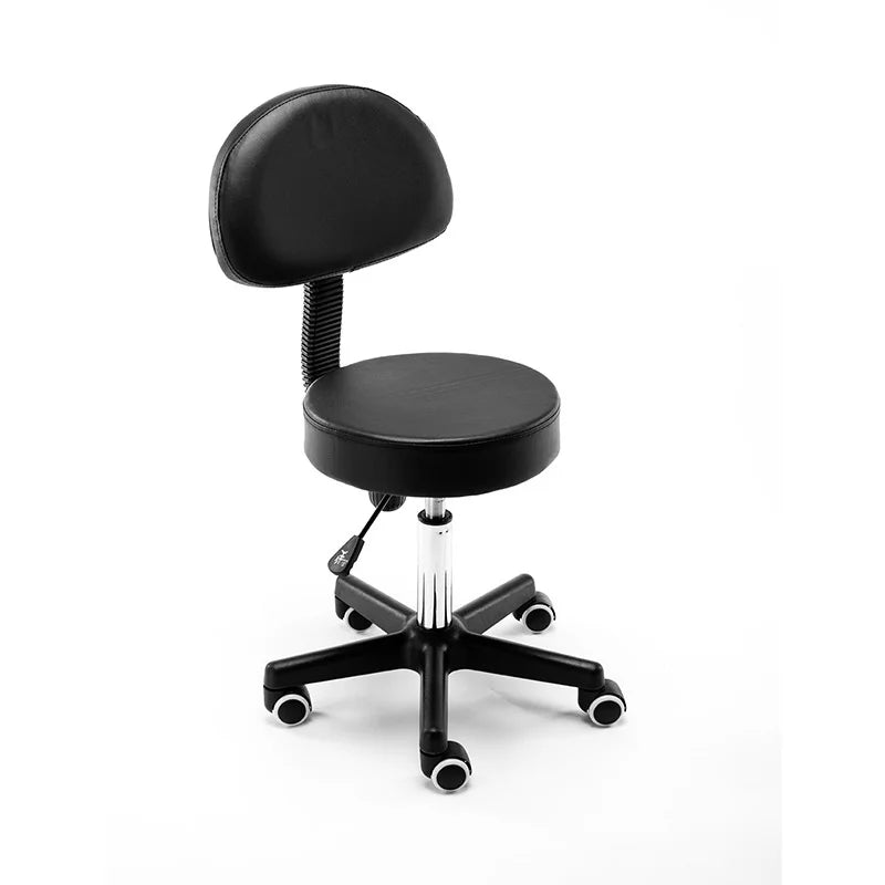 Gym Hairdressing Nail Salon Round Makeup Chair Beauty Stool with Pulley Rotating Lifting Backrest Special for Workers Salon Use