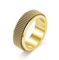 Personalized Jewelry Men Stainless Steel Mesh Spinner Rotatable Rings