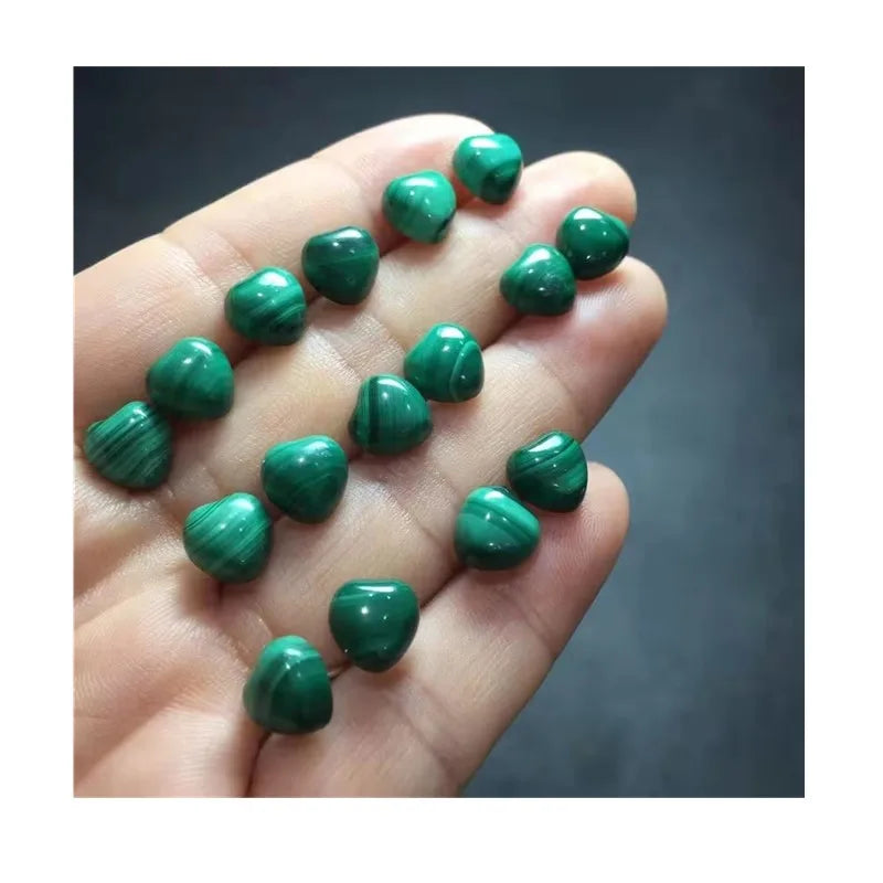 Healing Gemstone Stone Fine Jewelry Natural Raw Crystal Malachite Heart 925 Sterling Silver Earrings for Women