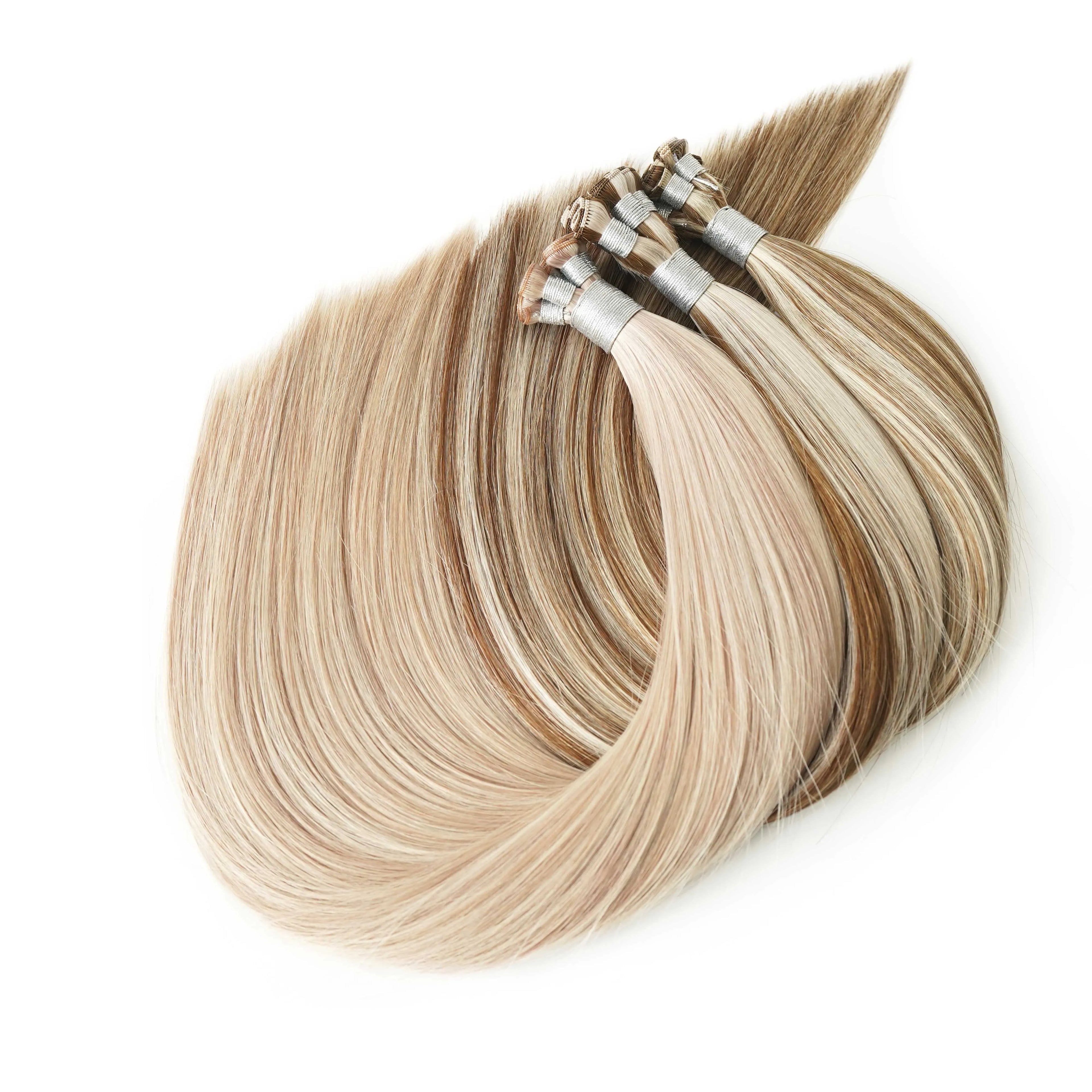 Machine Double Weft Wholesale Price Russian Hair Remy Extensions 100% Double Drawn Thick End Smooth Comfortable Shedding Free