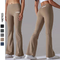 Plain High Waist Flare Legging for Women Fitness Workout Flare Yoga Pants Custom Logo