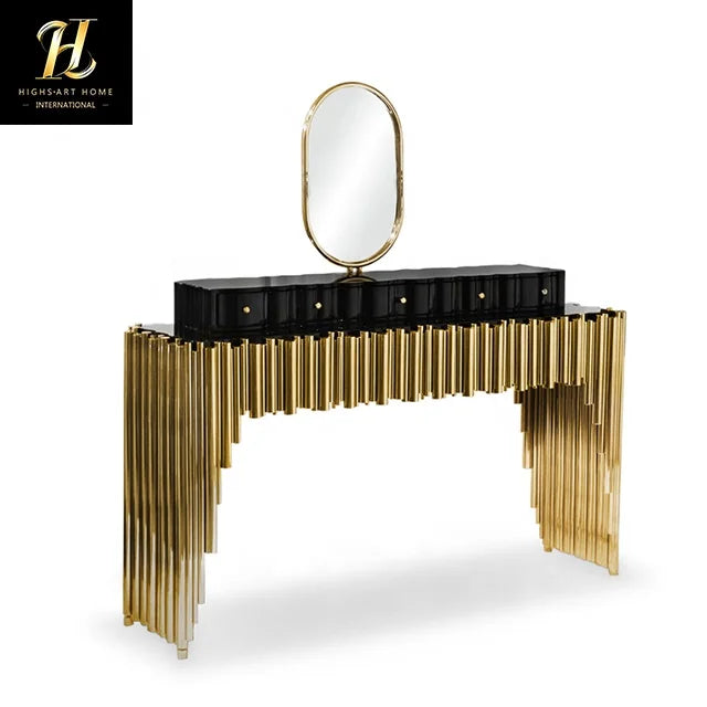 Design Deluxe Kaptafel Moderne Villa Slaapkamer Superior Make-uptafel Massief Hout Opbergkast