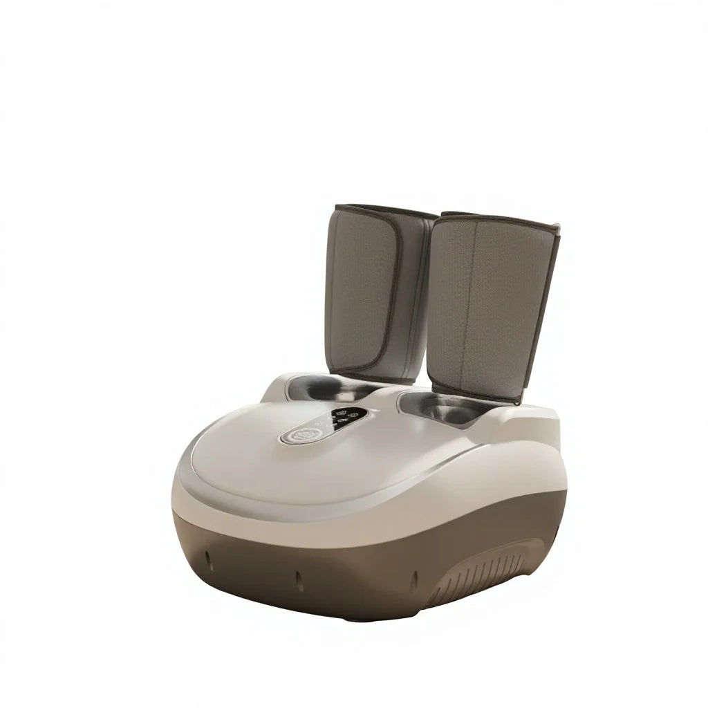 M 2026 New Plug-In ABS Plastic Air Compression Foot Leg Massager 5 Modes 9 Intensity Levels 15-Minute Timer 60W