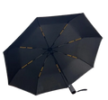 21-Inch 8K Double Rib Black Automatic Open and Close Umbrella with Reflective Strips - Sturdy and Safe Design