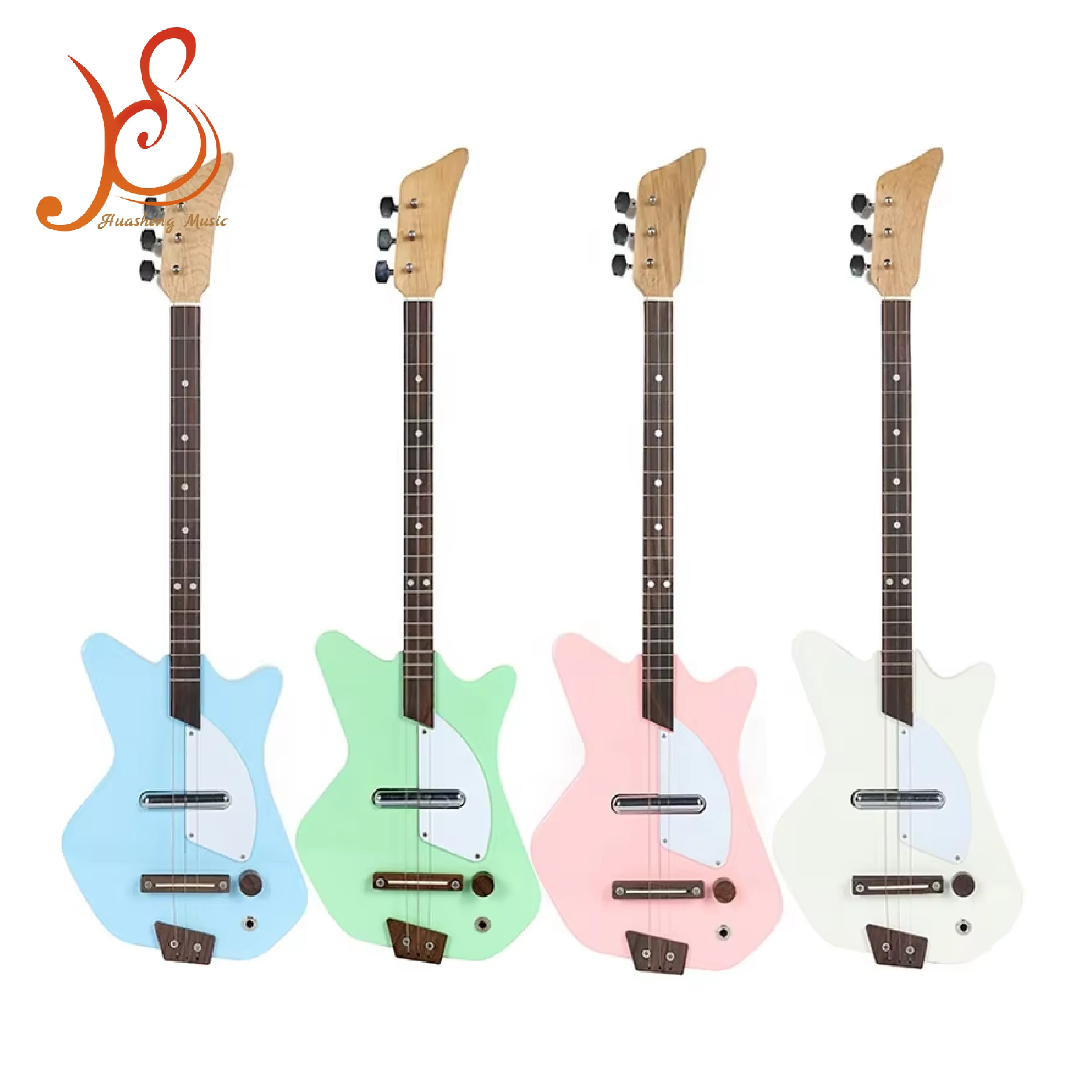 HUASHENG 30 Inch Electric Kid Guitar Rosewood Body 3-String OEM ODM Guitar Toy Musical Instrument Various Colors