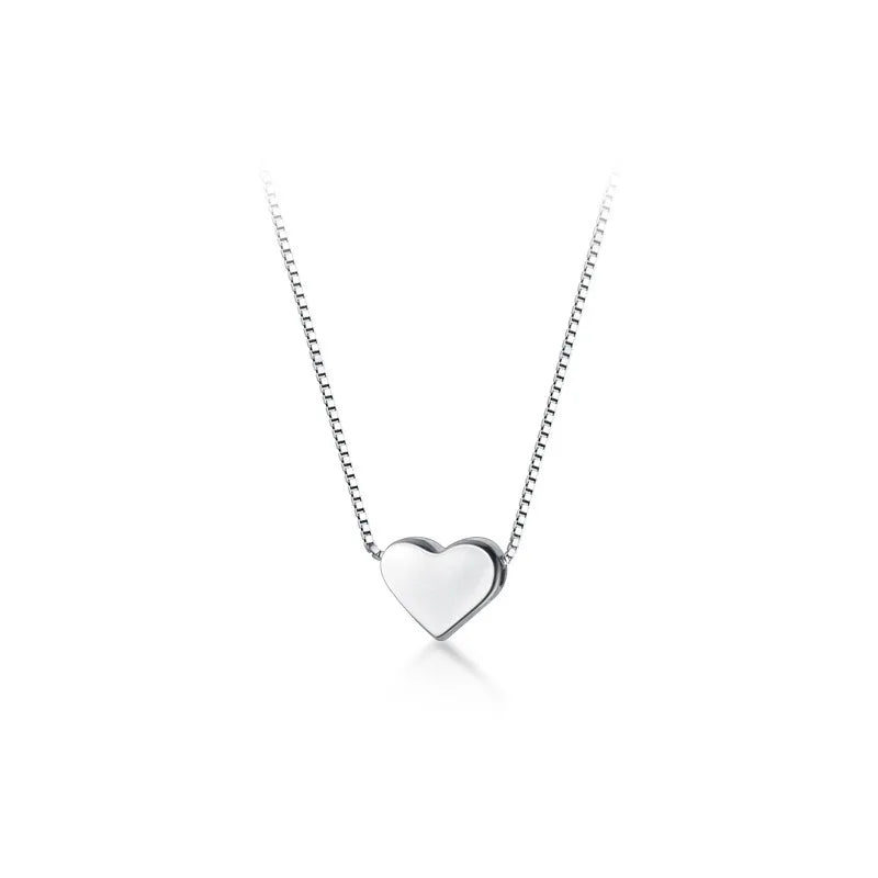Fashion Jewelry 925 Sterling Silver Heart Pendant Necklace love Heart Silver Necklaces for Women