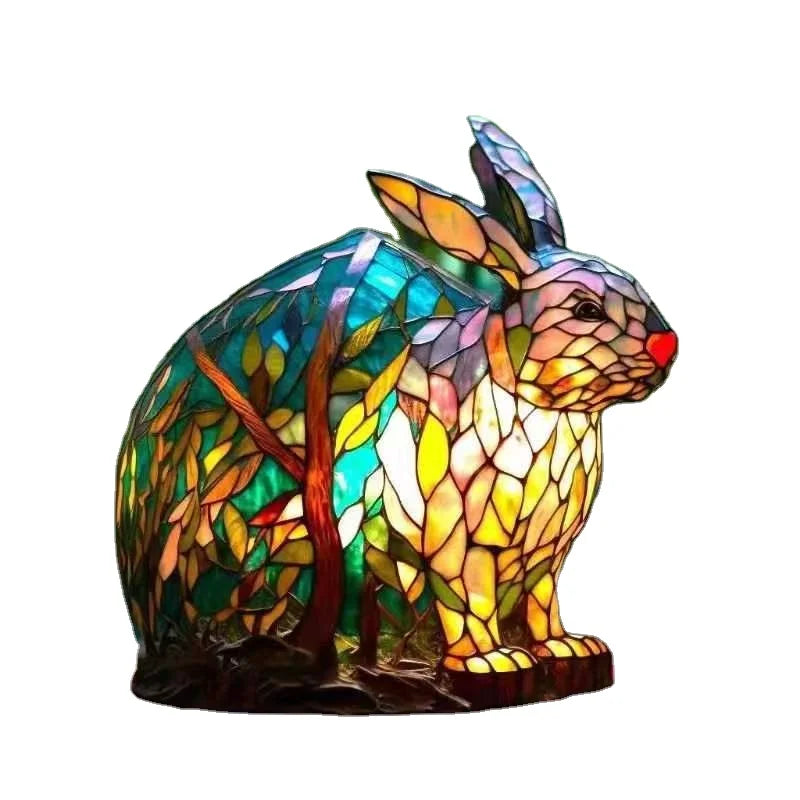 Hot Selling Series Stained Glass Night Animal Lovers   Decoration Animal Table  Light  Panda Lighting  Party Decora Animal Lamp