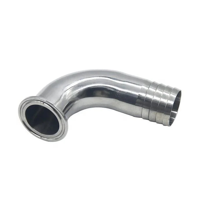 Aohoy Sanitary Food-Grade Polished 90-Degree Stainless Steel Hose Barb Elbow Pipe Fittings