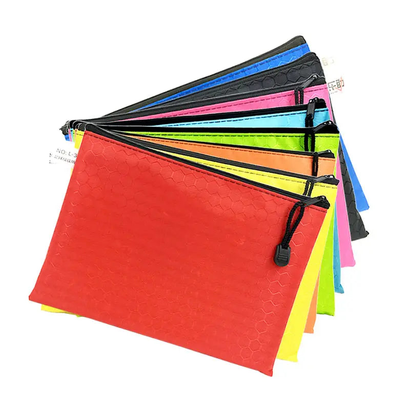 Custom Logo A4 A5 A6 Document Holder Pouch Sorting Stationery Bag Waterproof Nylon Pencil Case Zipper Folders for Documents