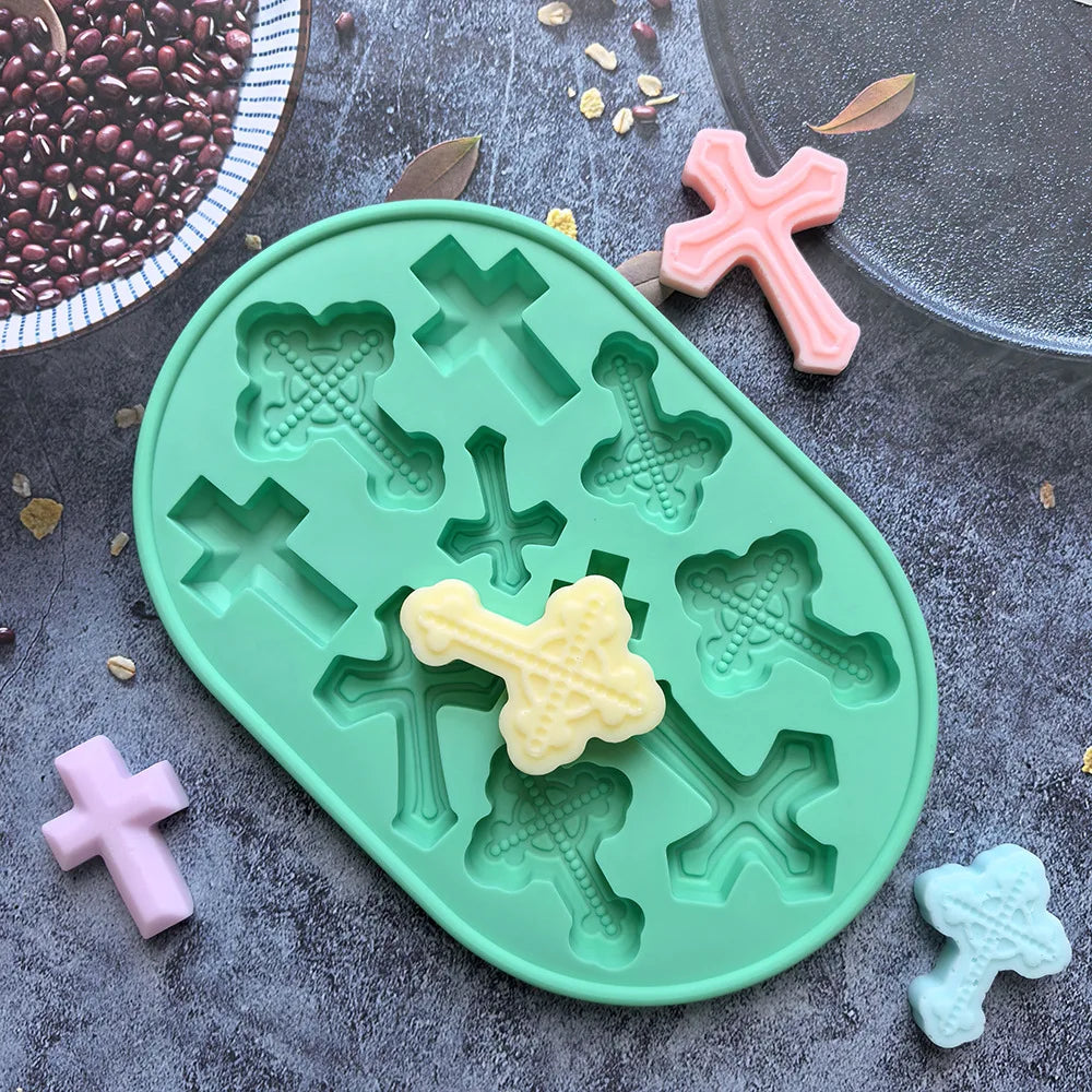 HY Easter Cross Mold Silicone Cross Shaped Gummy Candy Fondant Cake Mold