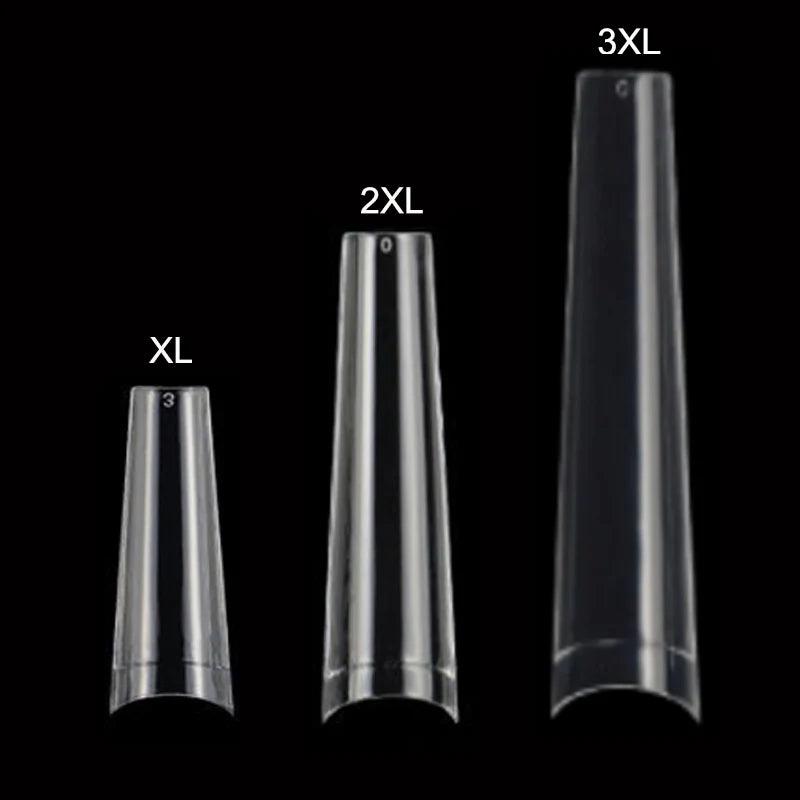 Clear Salons ABS Nail Tips  Artificial Xl XXL 3XL Coffin No C Curve