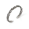 Original Niche Design Real Silver Plated Handmade Twisted Wire Bracelet Men's Trendy Retro Open Cuff Bracelet