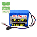 Best Battery NCM Rechargeable 3S1P 3000mAh 11.1v 18650 Li-ion Battery Pack 11.1v 3Ah Battery for Outdoor Lights