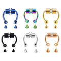 Fake Nostril Piercing Jewelry Faux Septum Horseshoe Hoop Nose Ring Non Piercing Stainless Steel Gold Magnetic Nose Ring Set