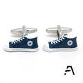 Blue Canvas Shoes Cufflinks for Business Wedding Engagement Party Anniversary Quality Metal Main Stone Versatile Gift Idea