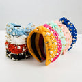 Wholesale Hot Selling Pearl Rhinestone Jeweled Knotted HairbandHeadpiece for Hair Accessories Gift