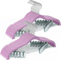 Morderm Premium Flocked Hanger Non-Slip Flocked Coat Velvet Hanger with Heavy Duty Clips for Wardrobe Clothes Hangers
