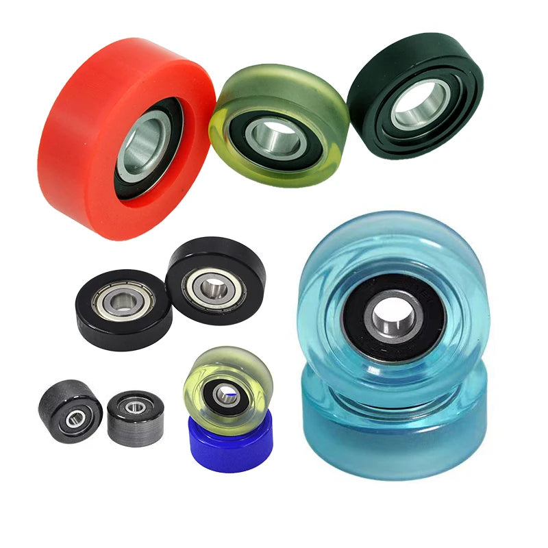 Polyurethane Wheel Hs Code What Is the Hardness of Polyurethane Roues En Coated Rubber Roller PU60518-5 605RS 5x18x5mm