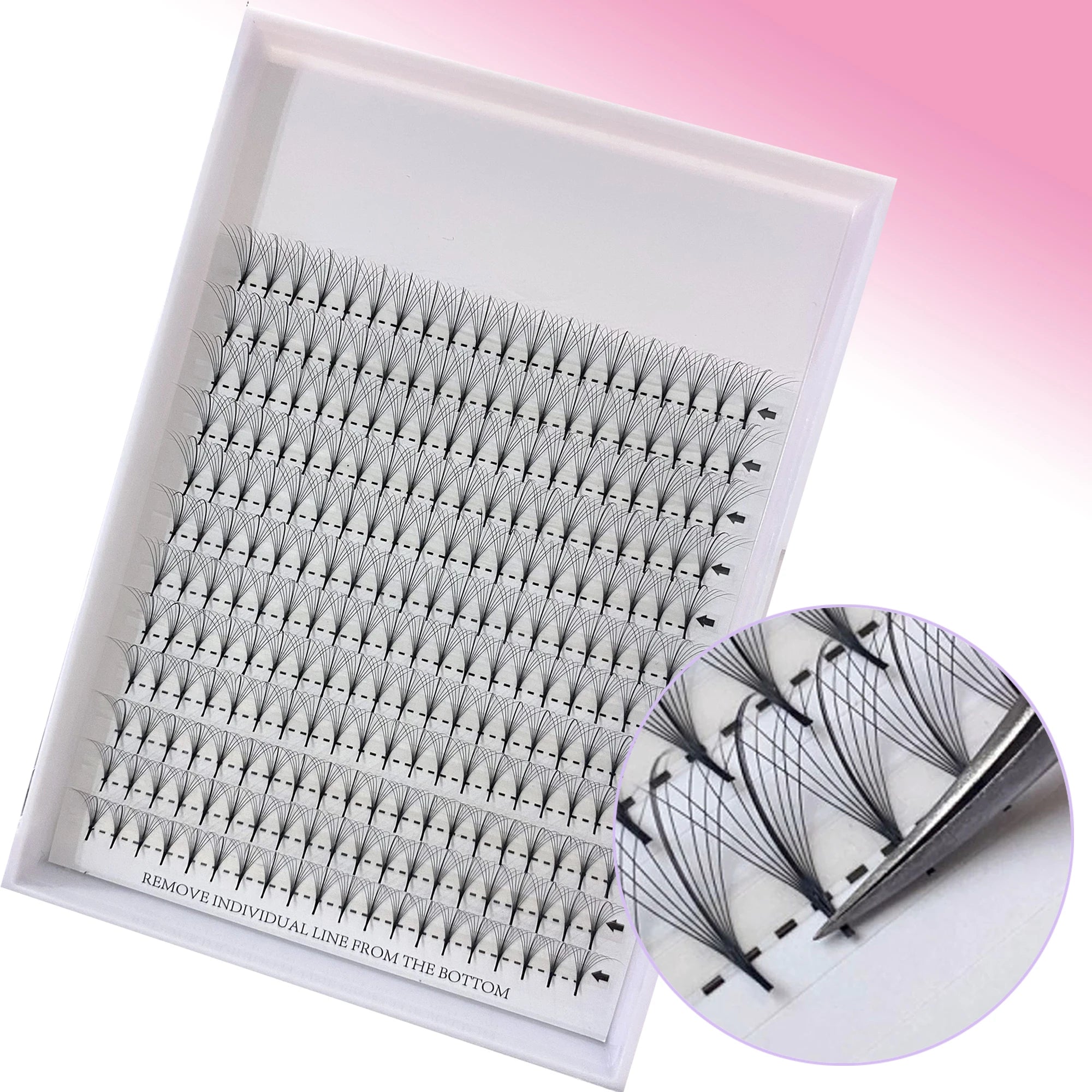 Lash Supplies Wholesale Private Label 5D 7D 9D Thin Base Promade Fan Hybrid Wispy Lash Extensions