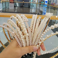 New Trendy Fashion Hair Accessories Big Pearl Headband Women Bow Sunflower Pearl Headband Hair Hoop