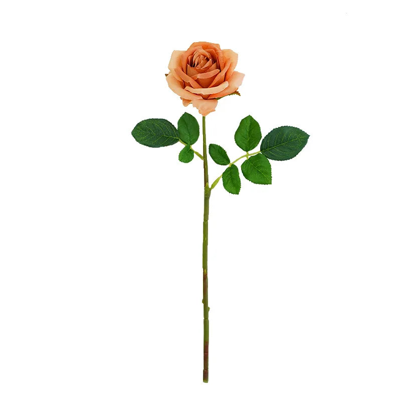 BL-3760 China Wholesale Price Artificial White Rose Head Flower Single Rose for Wedding Home Decoration and Gift