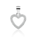 Women's Simple Fashion 3A Cubic Zirconia Rhodium and Gold Plated 925 Sterling Silver Love Heart Pendant Blanks
