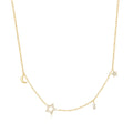 Fashion Jewelry Necklaces 925 Sterling Silver Necklace Star Moon Zircon Gold Plated Necklace Jewelry for Women