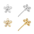 EH1532 Korean 925 Sterling Silver Small White Daisy Flower Shape Earings Cute Ear Studs Earrings Fine Jewelry for Women Girls