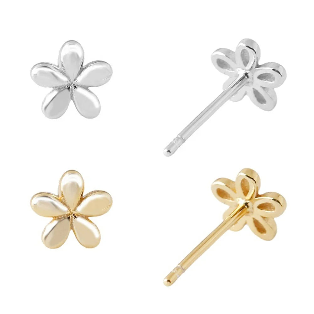 EH1532 Korean 925 Sterling Silver Small White Daisy Flower Shape Earings Cute Ear Studs Earrings Fine Jewelry for Women Girls