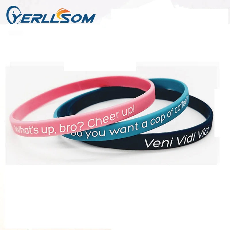 Factory Thin Silicone Bracelet Customized Personalized Promotional Waterproof Handmade High-quality Environmental Friendly