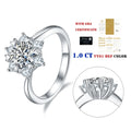 Abiding 925 Sterling Silver Custom Engagement Jewellery Cluster 1 Carat Moissanite Diamond Ring With Colored Moissanite