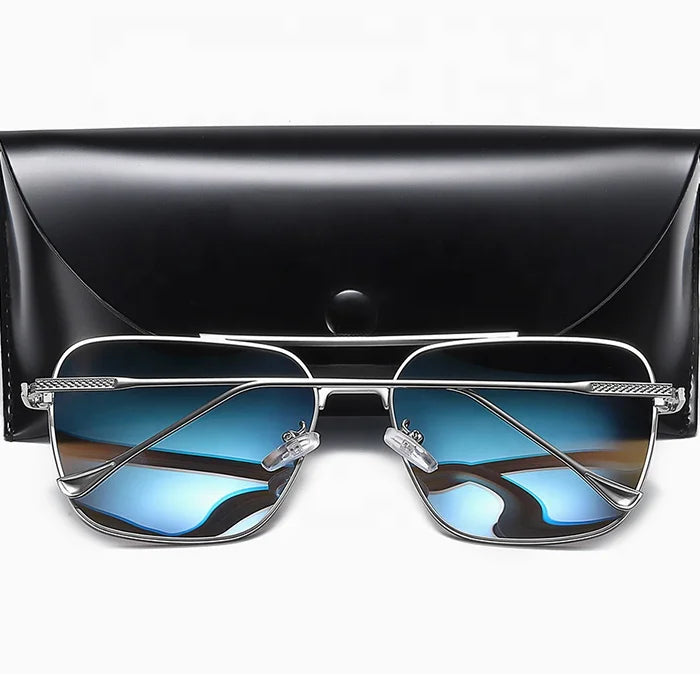 Metal Square Sunglasses Men Polarized Fashion Men's Sun Glasses for Driving Anti-glare Uv Shades for Men