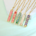 New MOM Fashion Necklace Jewelry MAMA Colorful  Zircon KISS Pendant HAPPY Letter bar Necklace