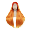 Celebrity Wig  30inch Straight Dyed Orange Natural Color Daily Life Wearing Futura Henlon Matte Fiber Synthetic Lace Front Wigs