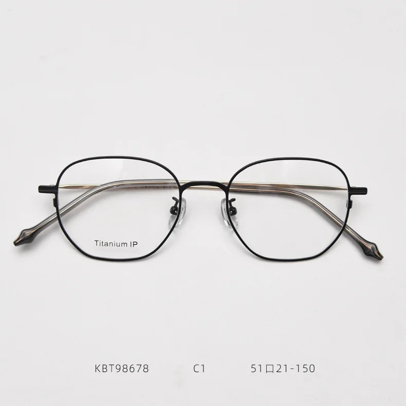 YT Titanium Ultra Light Square Glasses Frame Unisex Vintage Style 2024 New Fashion