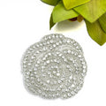 WRA-1783 New Arrivals Keering Glue on Crystal Flower Applique Small Rhinestone Roses Patched Iron on for Hats