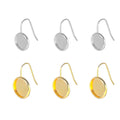 10Pcs Stainless Steel Gold Color Plated Round Setting Blank Base Tray Earrings Hook DIY Jewelry Findings Accessories