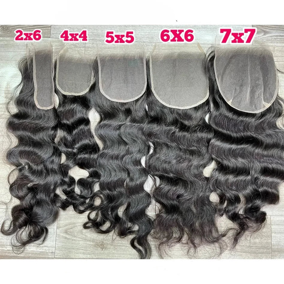 Hot Sell 2x6 4x4 5x5 Lace Closures and Frontals 12A Raw Vietnamese Hair Straight Natural Wave Hd Lace Closure