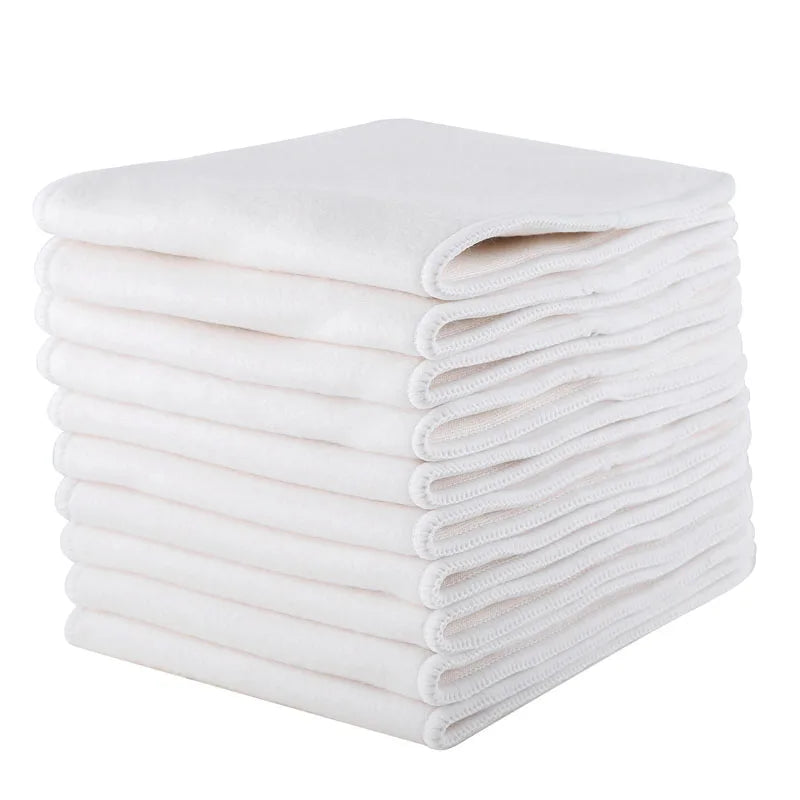 High Absorbency 4-Layer Bamboo Cotton Inserts Washable Reusable Nappies Liner Booster Leak Guard for Children Diapers