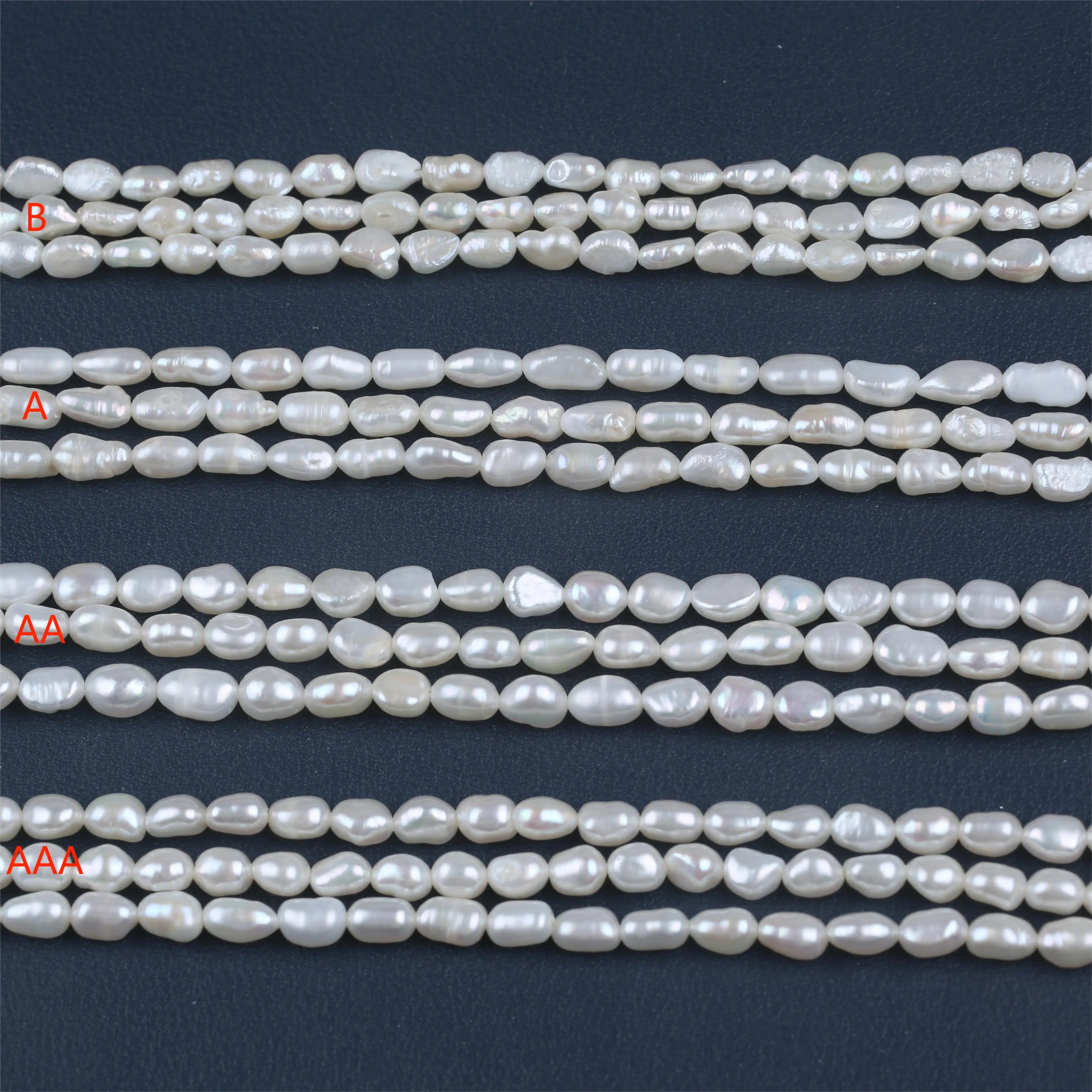 Zhuji Wholesale Market 4-5mm Natural Freshwater Pearl String Baroque White for Jewelry Making Loose Pearls Type