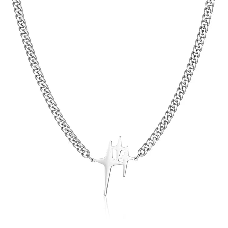 Fashion Fine Gold Plated Choker Necklace Stainless Steel Star Charm Necklace
