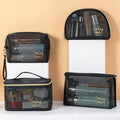 Wholesale Custom Logo Travel Portable Transparent Cosmetic Bag Nylon Mesh Makeup Bag