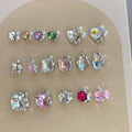 3D Nail Art Jewelry with Rectangular Stacked Diamond Fat Square Love Diamond Pearl Combination Colorful Nail Diamond Ball