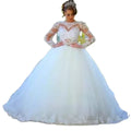 2024 Long Sleeve Wedding Gown Beaded Lace Applique Wedding Dresses African Arabic Bridal Dress